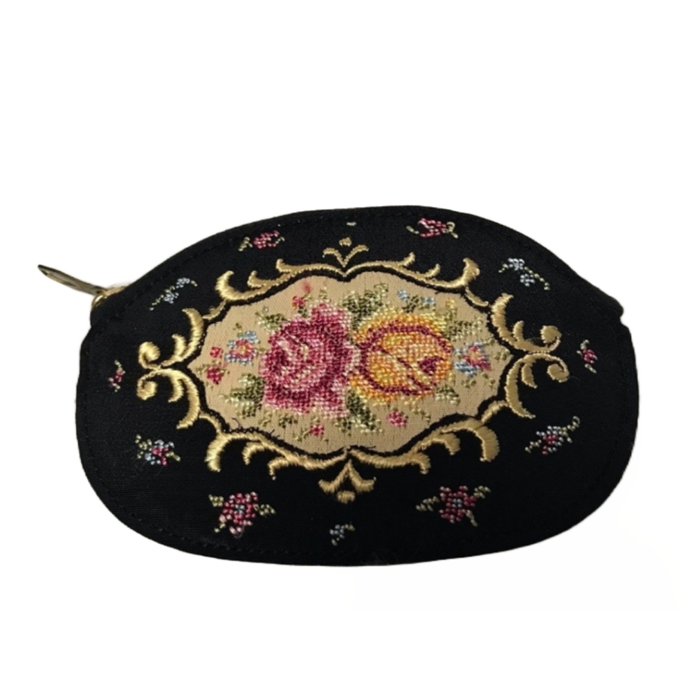 VINTAGE CIRCA 1960'S EMBROIDERED CHANGE PURSE
